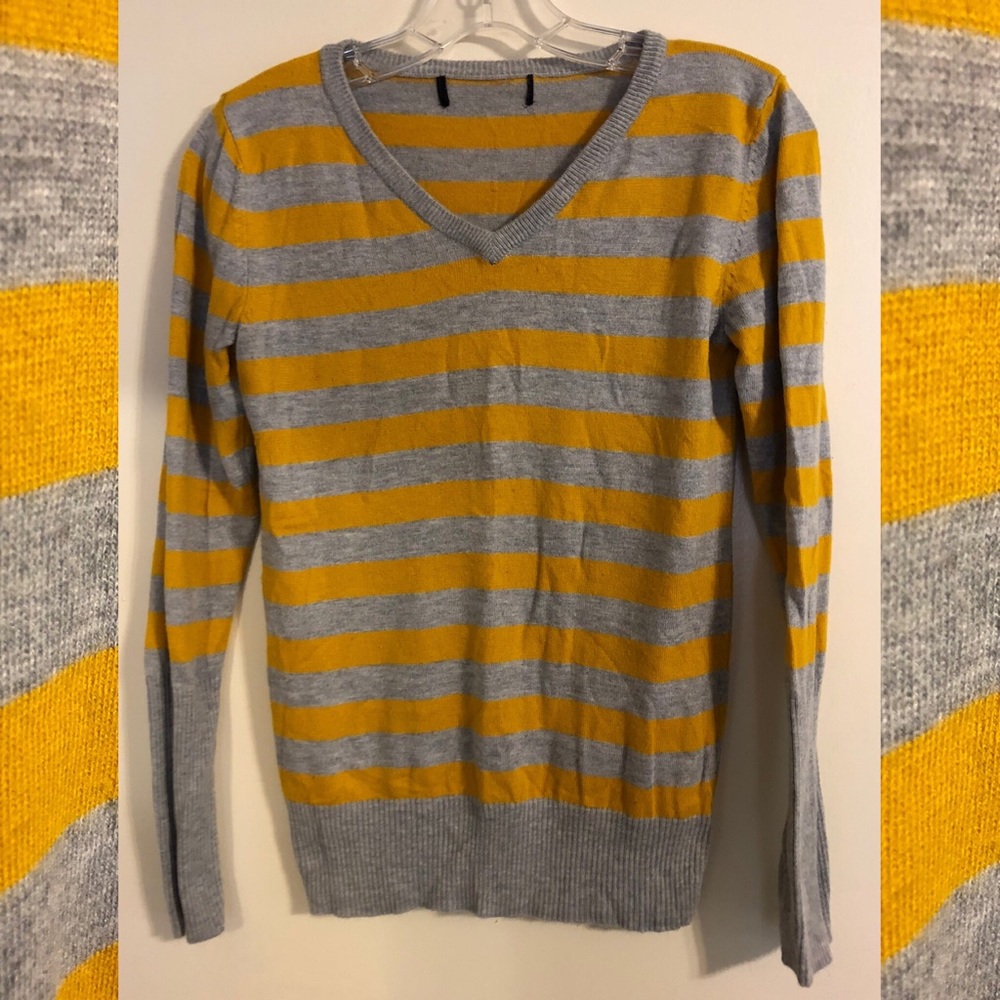 Striped V-neck Sweater